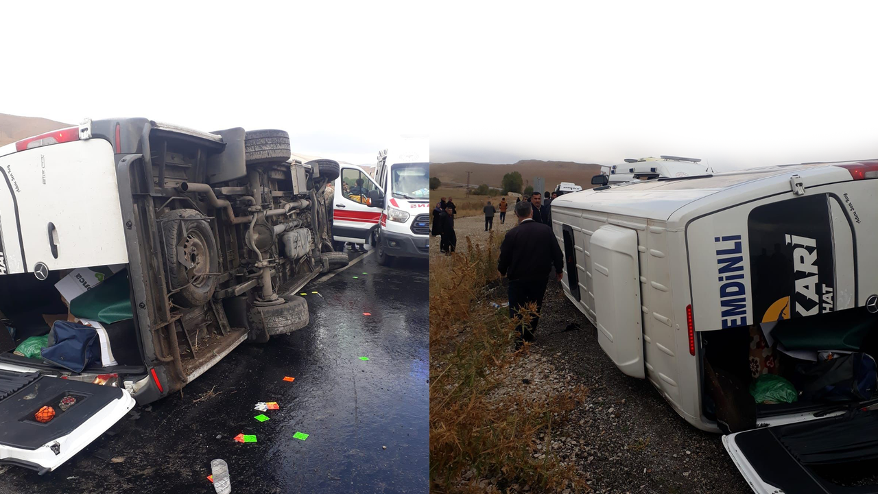 Hakkari-Van otobüsü kaza yaptı, 10 kişi yaralandı!