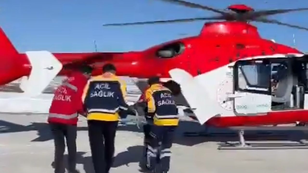 Van’da  helikopter göğüs ağrısı olan hasta için havalandı!
