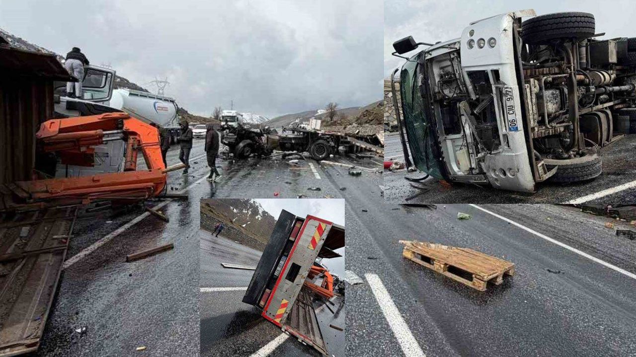 Van-Bitlis karayolunda korkunç kaza: Tır ile kamyon çarpıştı, 1’i ağır 3 kişi yaralandı!