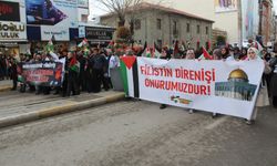 Van’da sağlık çalışanları Filistin için yürüdü!