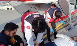 Van’da Kosta kırığı hastası için helikopter ambulans havalandı