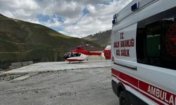 Van'da göğüs ağrısı olan hasta için ambulans helikopter havalandı