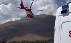 Van’da Yüksekten düşen bebek için helikopter ambulans havalandı