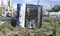 Belediye otobüsü devrildi: 5 yaralı