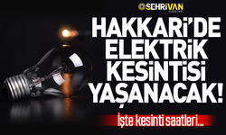 VEDAŞ duyurdu: Hakkari’nin 5 ilçesinde yarın elektrikler yok!