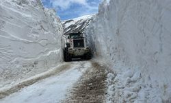 Hakkari’de 5 metreyi aşan karda yol açma çalışması