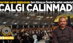 Van’daki aşiret düğününde Sırrı Süreyya Önder’in vefatı nedeniyle çalgı çalınmadı