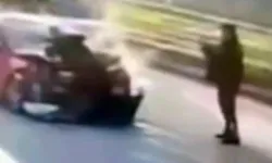 Arabayla çarptığı polisin fotoğrafını çekip kayıplara karıştı!