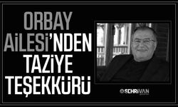 Orbay Ailesi'nden taziye teşekkürü!