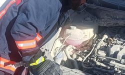 Van'da seyir halindeki otomobil yandı!