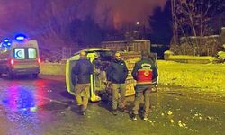 Van'da kamyonet devrildi!