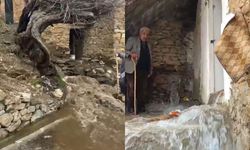 Bahçesaray’da dağlarda kar, mahallede sel