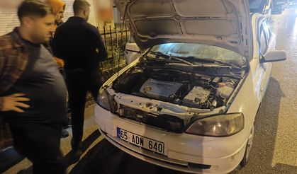 Van’da otomobilin motoru alevlere teslim oldu!
