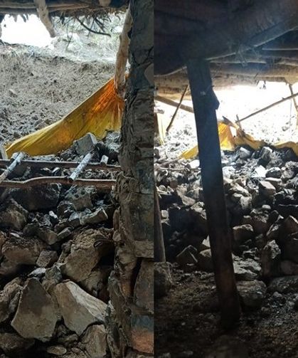 Hakkari’de yağış nedeniyle ahır çöktü