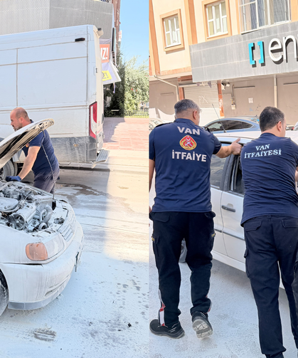 Van’da seyir halindeki otomobil alev alev yandı!