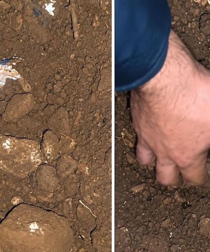 Gelen sesler üzerine toprağı kazdı, gördüğü manzara karşısında dehşete düştü!