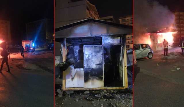 Van’da otopark kulübesi alev alev yandı: 4 araç hasar gördü!