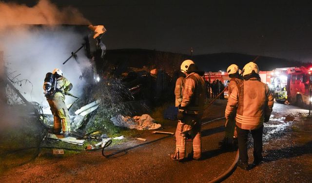 İstanbul'da palet fabrikasında yangın