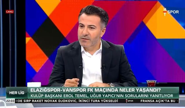 Elazığspor - Vanspor FK maçında neler yaşandı? Başkan temel canlı yayında tek tek açıkladı!