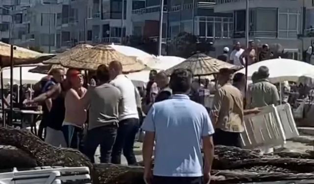 Bursa'da halk plajında şezlong kavgası