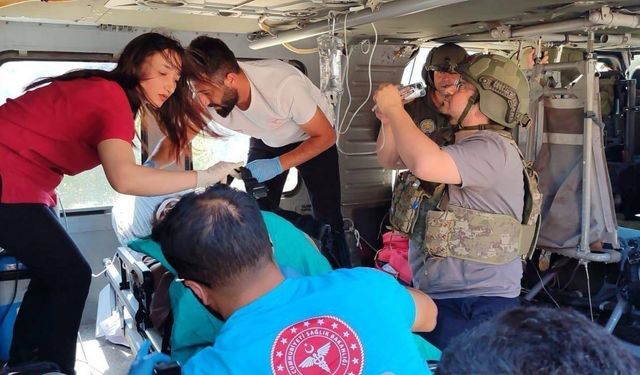 Askeri helikopter, hasta için seferber oldu!