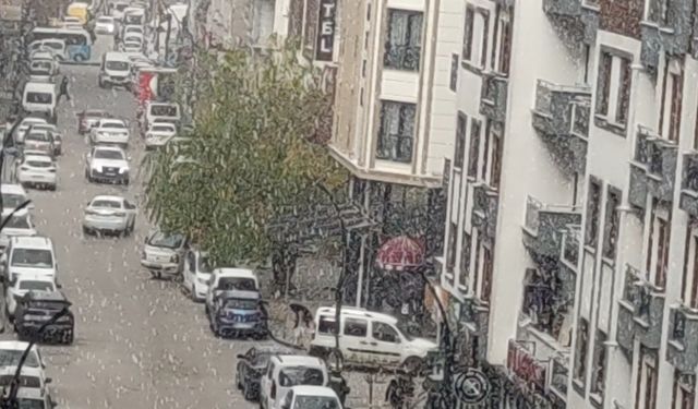 Van’da dolu yağışı şehri beyaza bürüdü