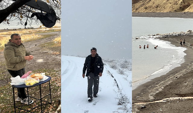 Van Gölü kıyısında 4 mevsim bir arada!