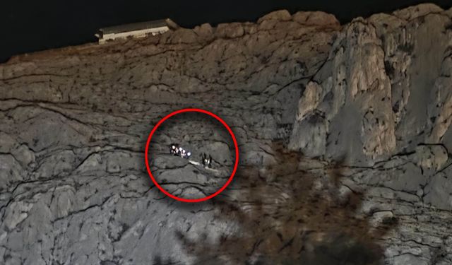 Van'da cezaevinden kaçan firari şahıs sarp kayalıklarda mahsur kaldı!