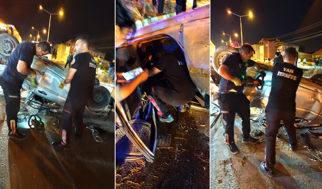 Van’da kontrolden çıkan otomobil takla attı: 1’i ağır 4 kişi yaralandı!