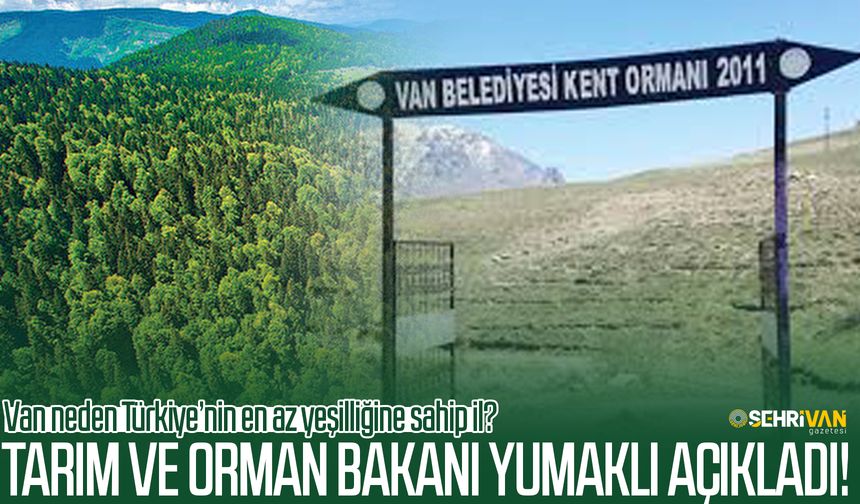 Van neden Türkiye’nin en az yeşilliğine sahip il? Bakan Yumaklı açıkladı!