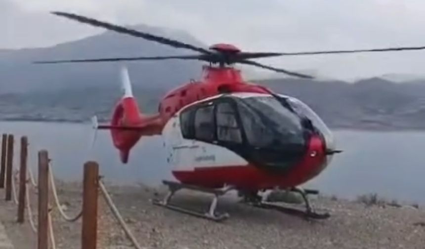 Akdamar Adası'nda yaralanan vatandaşın imdadına ambulans helikopter yetişti