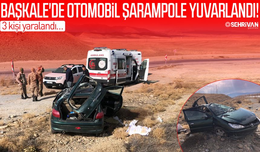 Başkale'de otomobil şarampole yuvarlandı! 3 kişi yaralandı…