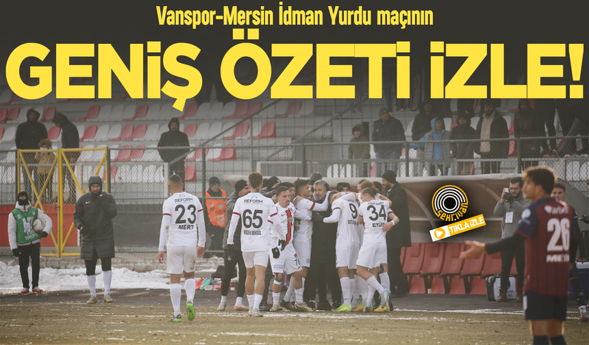 Geniş Özet | Vanspor-Mersin İdman Yurdu maçının geniş özeti