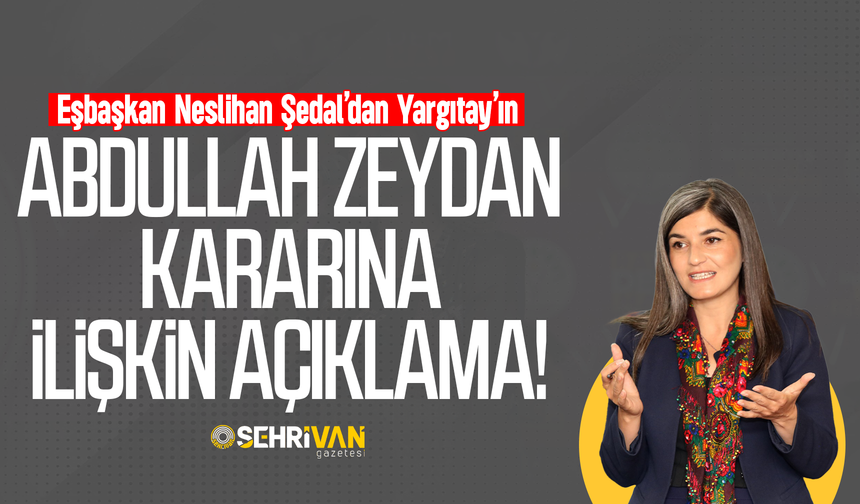 Eşbaşkan Şedal’dan Yargıtay’ın Zeydan kararına ilişkin açıklama!