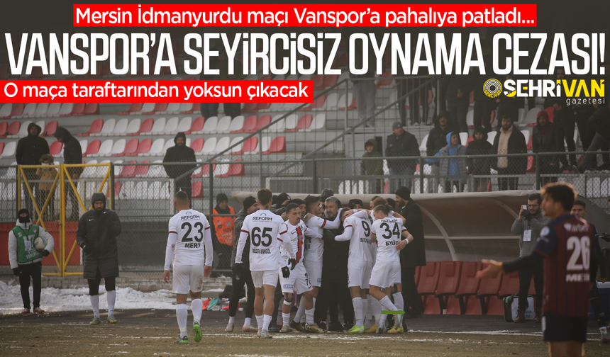 Mersin maçı Vanspor'a pahalıya patladı!