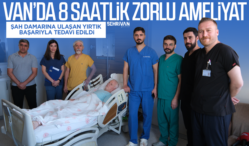 Van’da 8 saatlik zorlu ameliyat: Şah damarına ulaşan yırtık başarıyla tedavi edildi