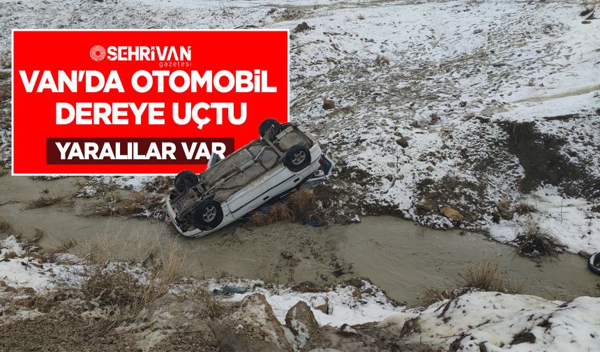 Van'da otomobil dereye uçtu: Yaralılar var