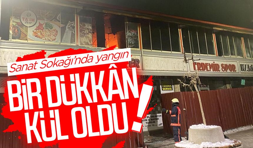 Van’ın Sanat Sokağı’nda yangın: Bir dükkân kül oldu!