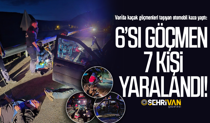 Van’da iki otomobil çarpıştı, 7 kişi yaralandı!