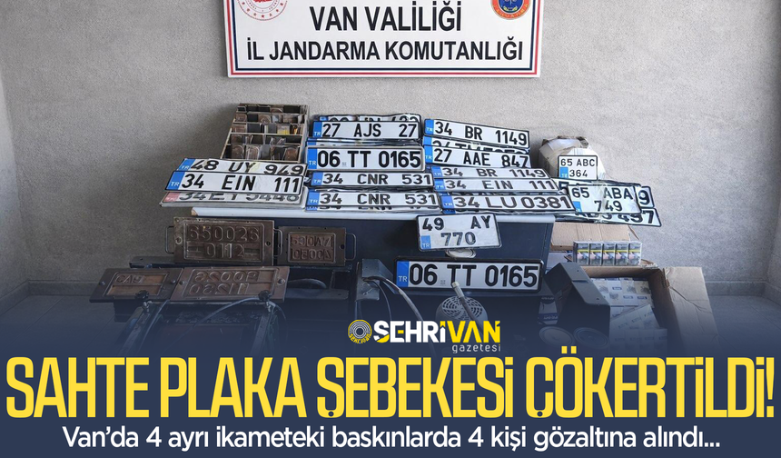 Van’da sahte plaka şebekesi çökertildi: 4 kişi gözaltına alındı!