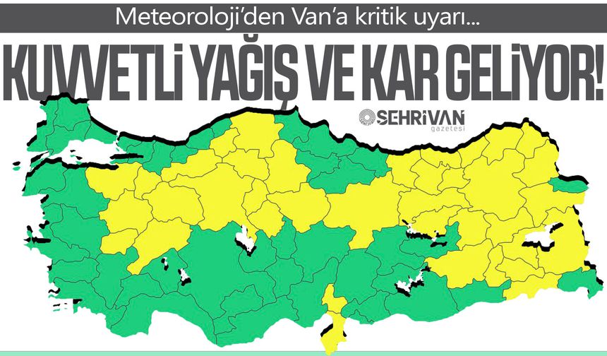 Meteoroloji’den Van’a kritik uyarı: Cumartesi kuvvetli yağış ve kar geliyor…