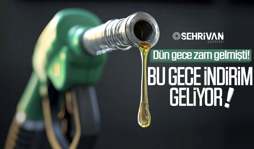 Dün gece zamlanan motorine bu gece indirim geliyor!