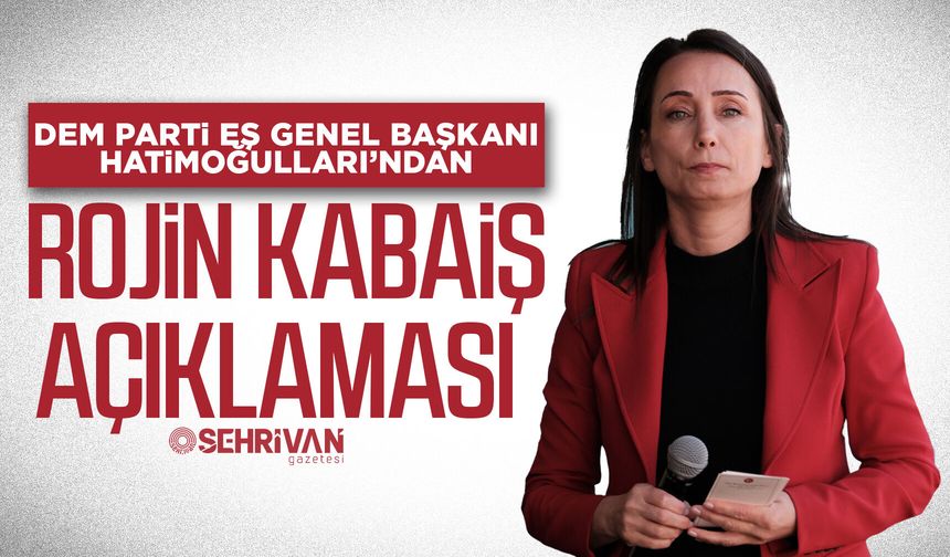DEM Parti Eş Genel Başkanı Hatimoğulları’ndan Rojin Kabaiş açıklaması