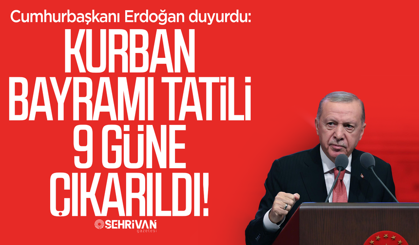Cumhurbaşkanı Erdoğan'dan 9 günlük tatil müjdesi!