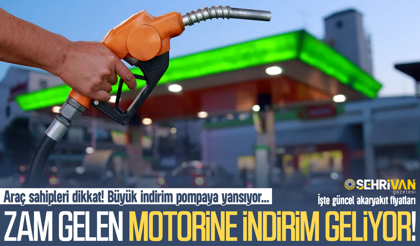 Zam gelen motorine indirim geliyor: Pompaya yansıyacak rakam belli oldu!