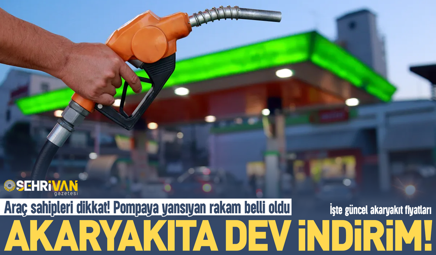 Akaryakıta 7 lira 20 kuruş indirim!
