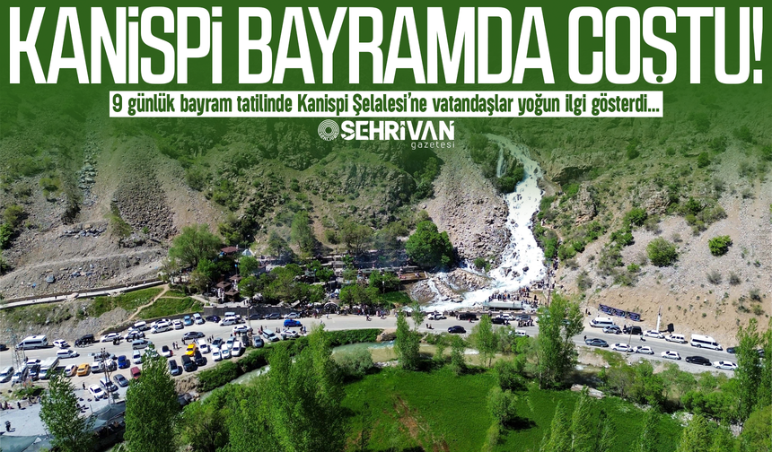 Van’daki Kanispi Şelalesi bayramda ziyaretçilerle coştu!