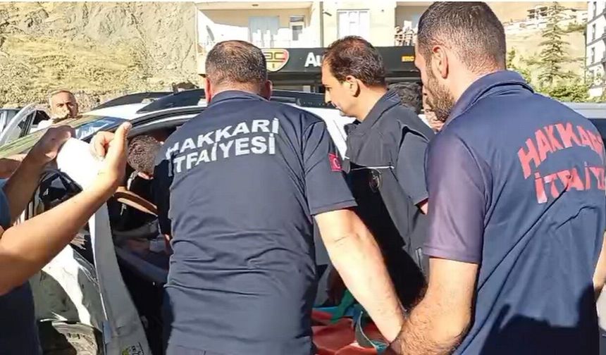 Van-Hakkari yolunda kaza: 2 araç kafa kafaya çarpıştı!