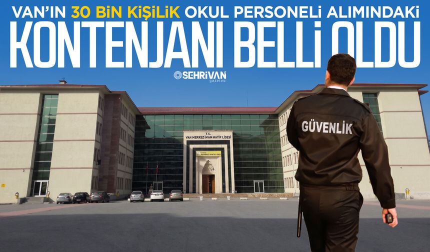 Van’ın 30 bin kişilik okul personeli alımındaki kontenjanı belli oldu!