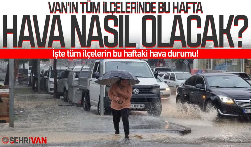Van’ın tüm ilçelerinde bu hafta hava nasıl olacak? İşte tüm ilçelerin hava durumu!